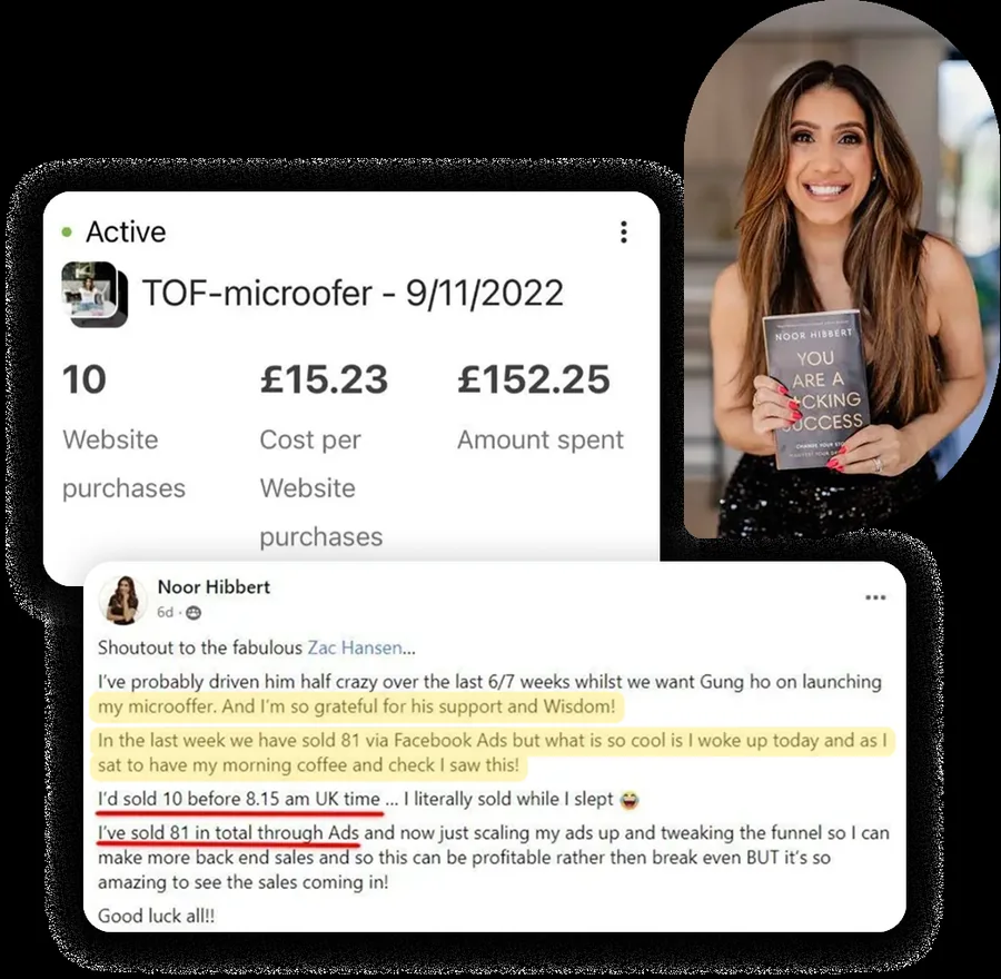 Noor Hibbert sold 10 offers before 8:15am